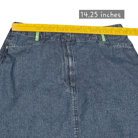 Vintage NORTHCREST Denim Skirt Womens Size 10 Blue Knee Length Minimalist 90s - Picture 8 of 10
